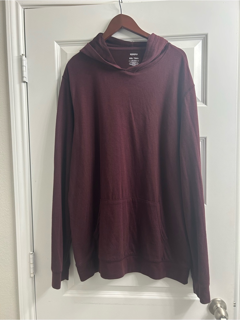 Men's Hooded Pullover Sweatshirt in Burgundy - Sonoma - Big & Tall (Size XXL)